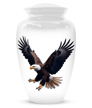 White Eagle Urn for Human Ashes | Elegant White Eagle Adult Cremation Urn Memorial