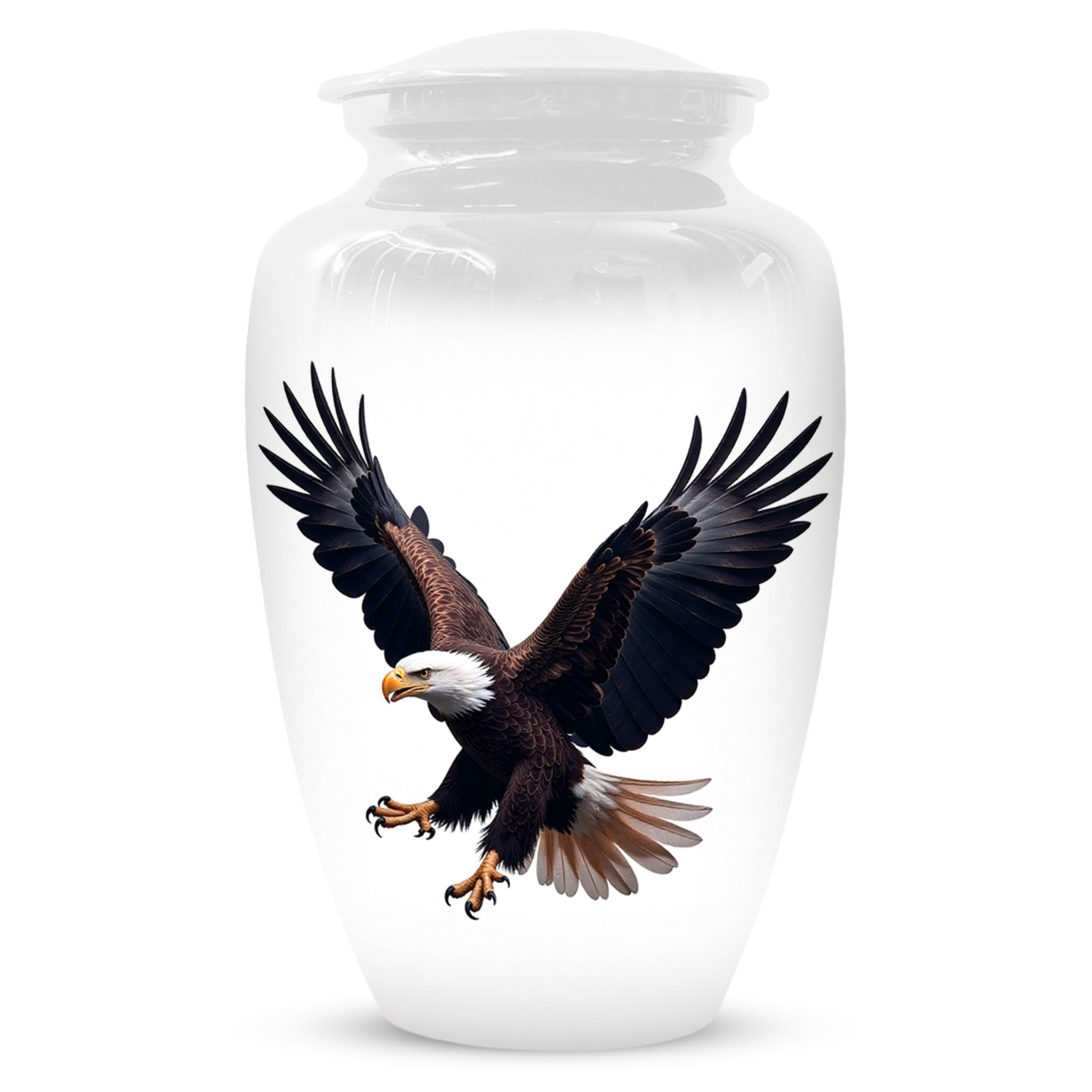 White Eagle Urn for Human Ashes | Elegant White Eagle Adult Cremation Urn Memorial