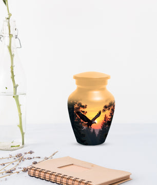 Majestic Eagle Sunset Adult Urn for Human Ashes | Scenic Eagle Adult Cremation Urn Memorial
