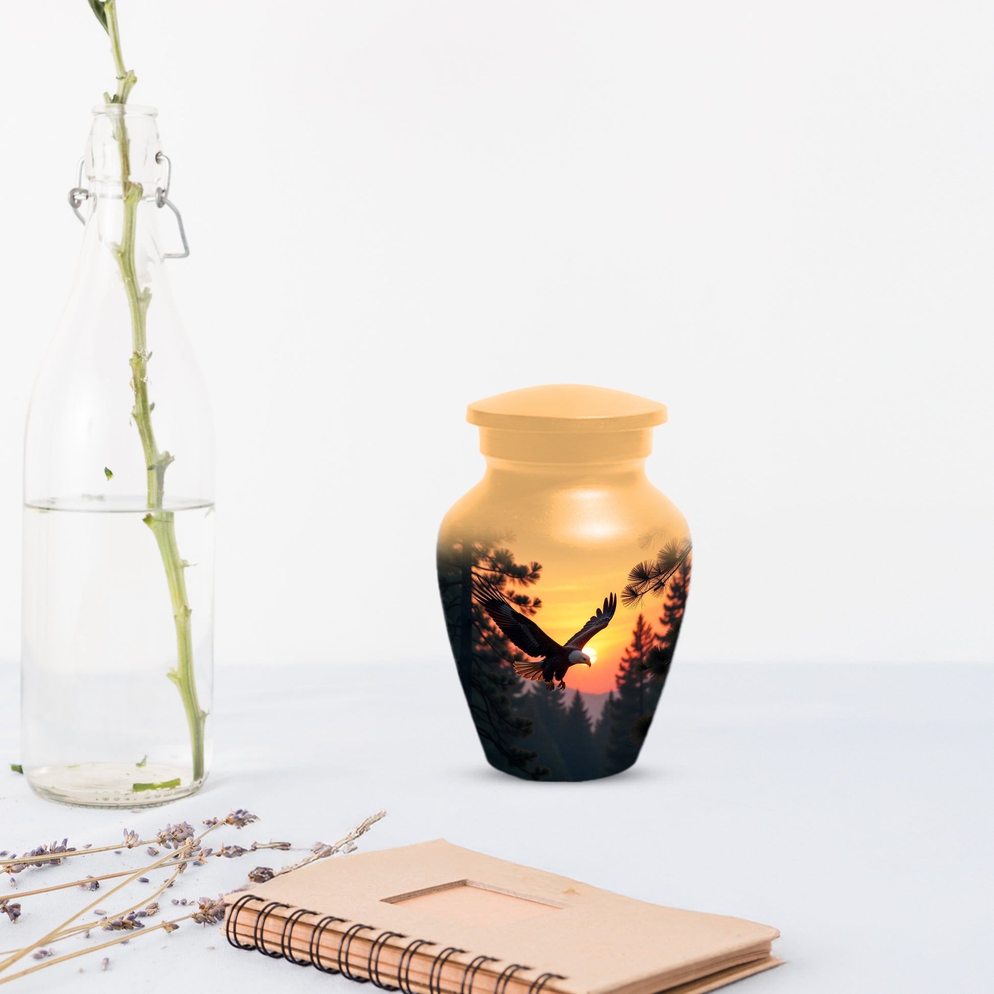 Majestic Eagle Sunset Adult Urn for Human Ashes | Scenic Eagle Adult Cremation Urn Memorial