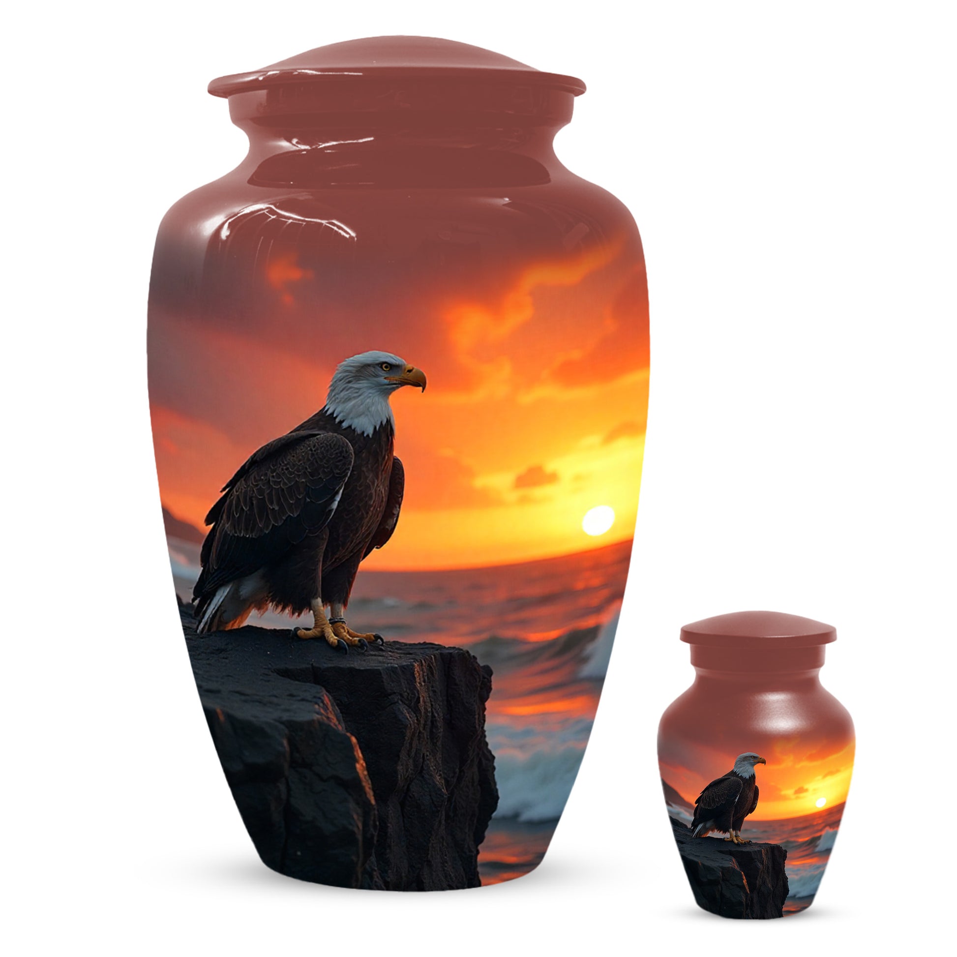 Eagle Sunset Urn for Human Ashes | Majestic Eagle Adult Cremation Urn