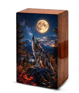 Wolf Urn For Human Ashes Male - Animal Cremation Keepsake Urns For Father