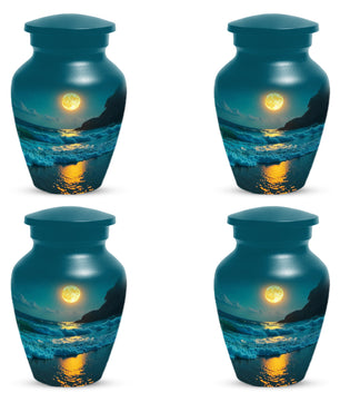 Moonlit Ocean Adult Urn for Human Ashes | Peaceful Coastal Cremation Urn