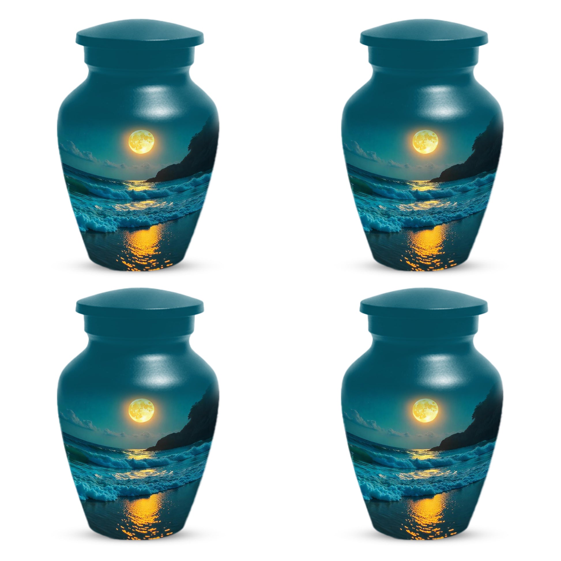 Moonlit Ocean Adult Urn for Human Ashes | Peaceful Coastal Cremation Urn