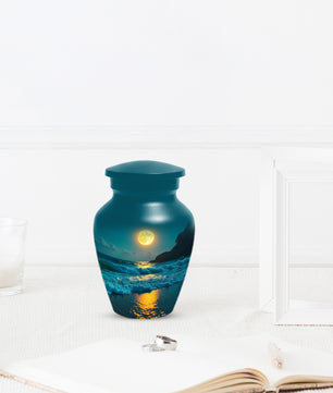 Moonlit Ocean Adult Urn for Human Ashes | Peaceful Coastal Cremation Urn