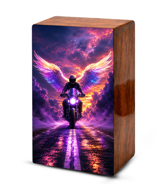 Angel Motorcycle Urn For Dads Ashes - Personalized Biker Memorial Urns For Male