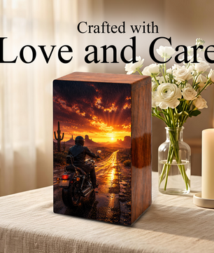 Motorcycle Urn For Dads Ashes - Personalized Bike Rider Remembrance Urns For Male