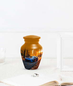 Blue Sports Car Urn for Adult Ashes | Luxury Adult Cremation Urn Memorial
