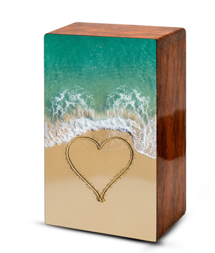 Heart Beach Themed Urn – Ocean Decorative Keepsake Urns for Adults