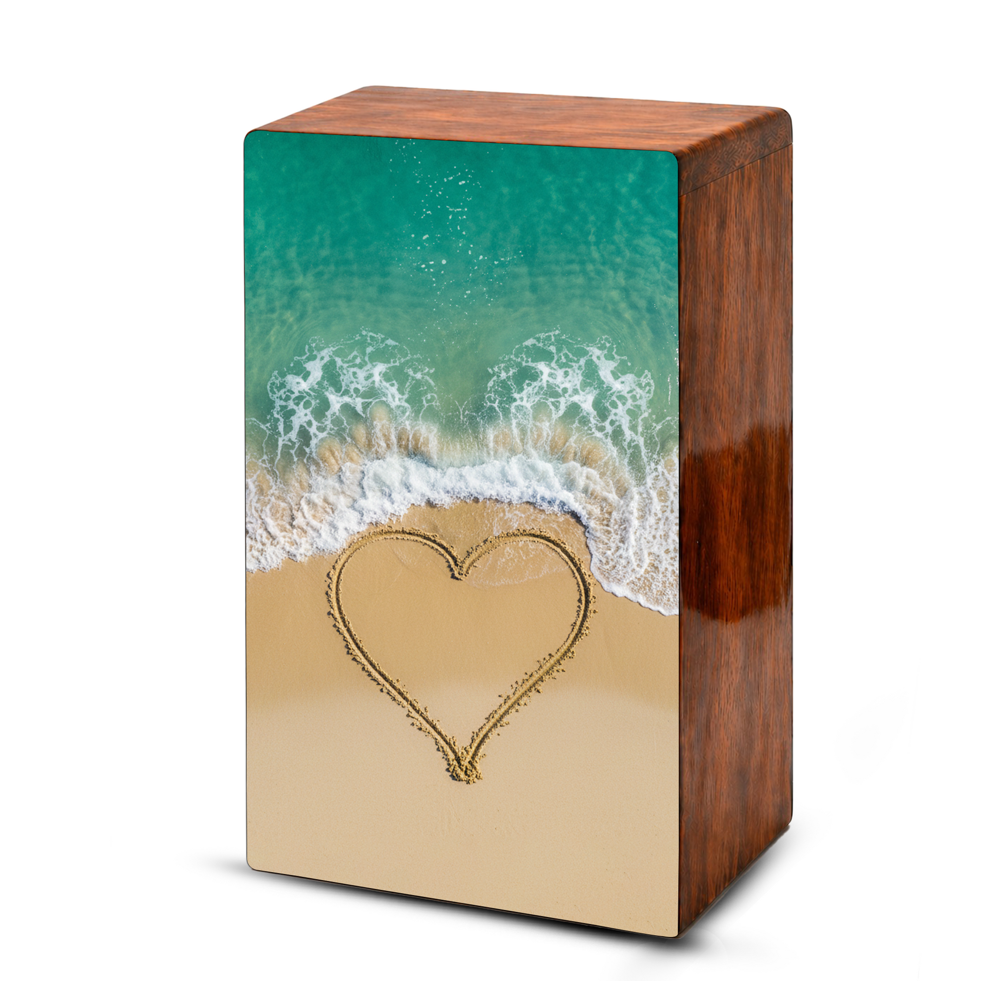 Heart Beach Themed Urn – Ocean Decorative Keepsake Urns for Adults