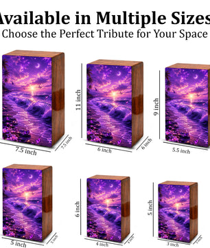 Butterfly Ocean Urn For Ashes - Purple Beach Small Urns For Men and Women