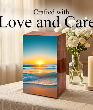 Sunset Beach Urn – Ocean Sunset Memorial Keepsake Urns for Human Ashes