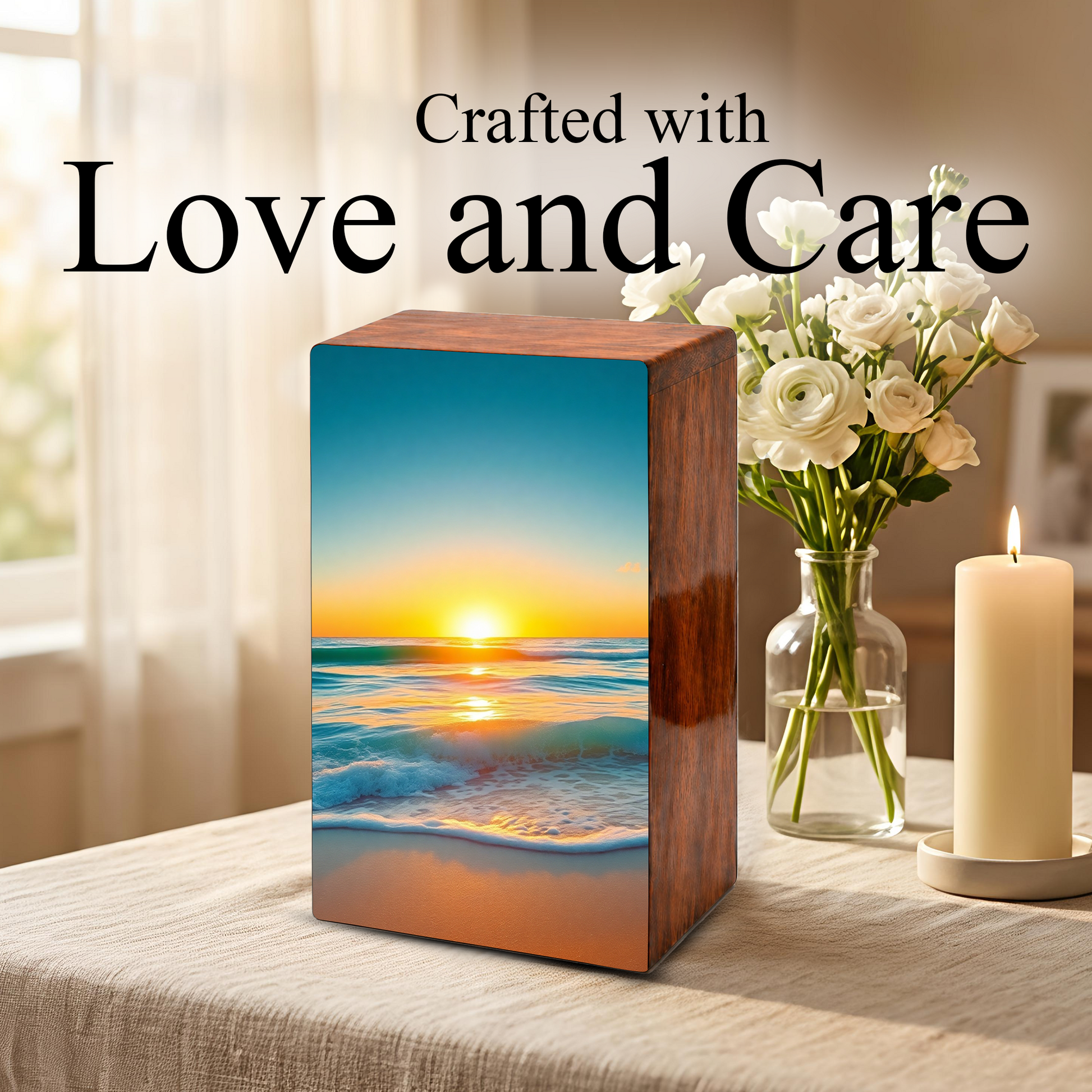 Sunset Beach Urn – Ocean Sunset Memorial Keepsake Urns for Human Ashes