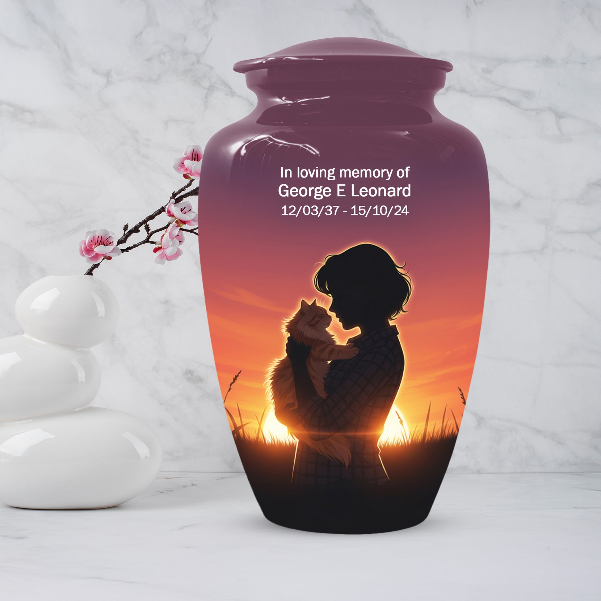 Cat Urn for Mom & Women | Beautiful Cat Cremation Urn for Female Ashes
