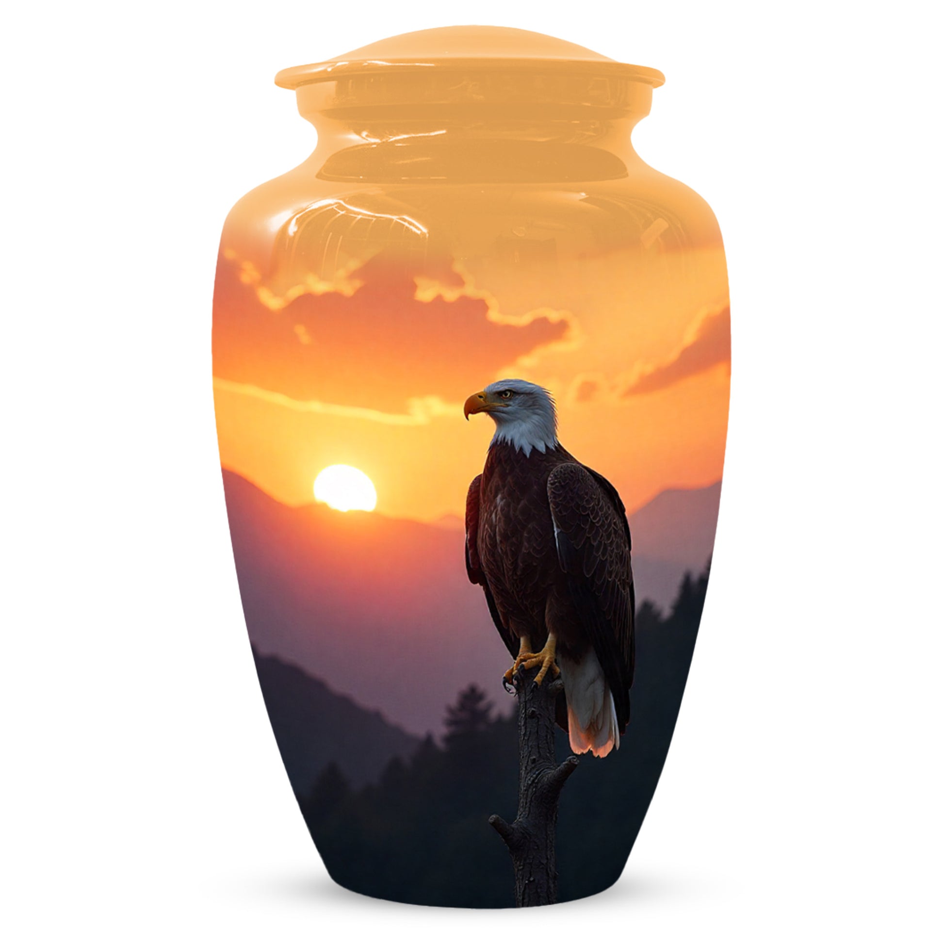 Eagle Sunset Urn for Human Ashes | Majestic Eagle Sunset Adult Cremation Urn