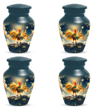 Rooster Memorial Urn for Ashes - Personalized Cremation Keepsake for Dad | Chicken Funeral Urns for Father