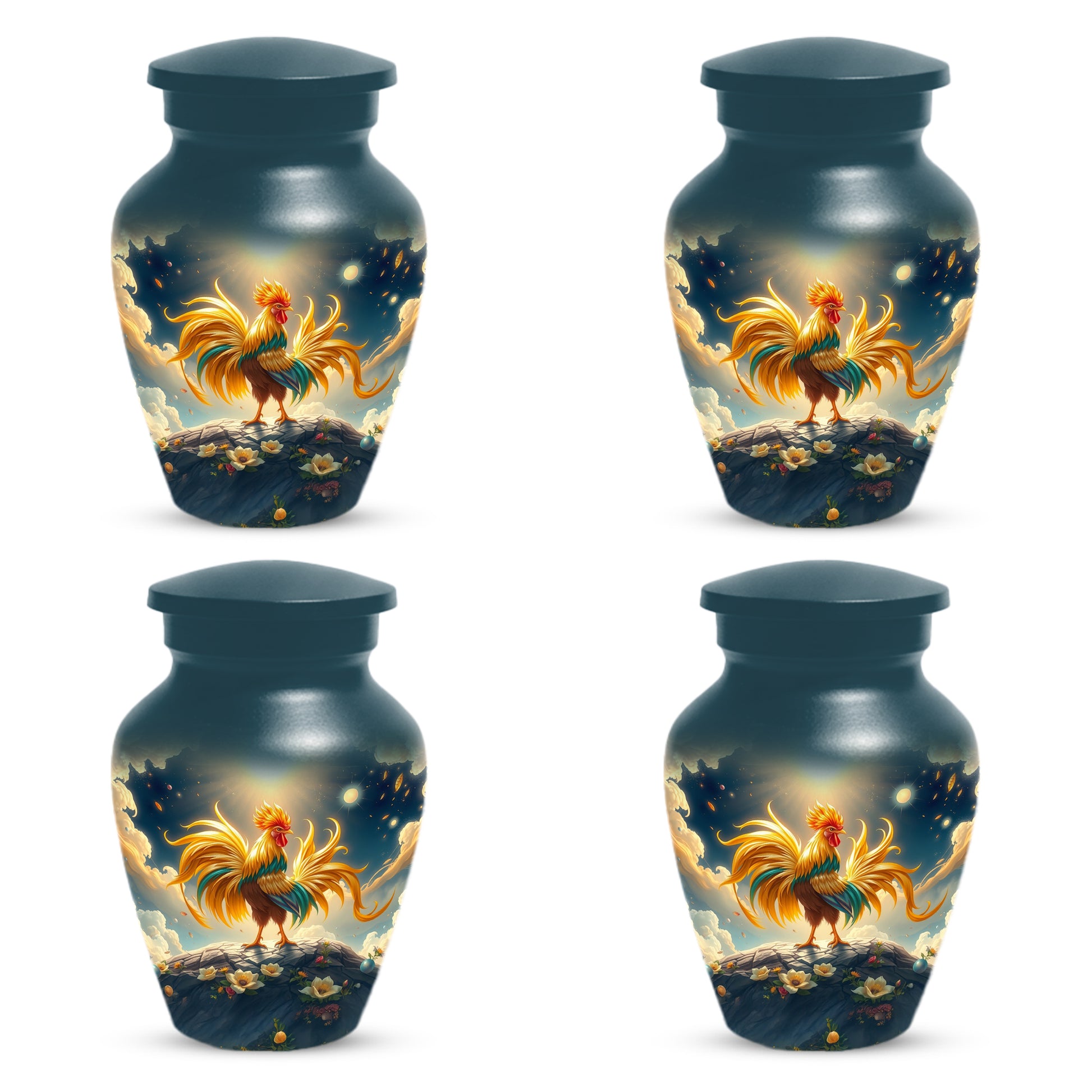 Rooster Memorial Urn for Ashes - Personalized Cremation Keepsake for Dad | Chicken Funeral Urns for Father