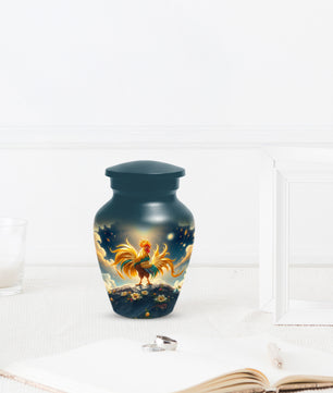 Rooster Memorial Urn for Ashes - Personalized Cremation Keepsake for Dad | Chicken Funeral Urns for Father