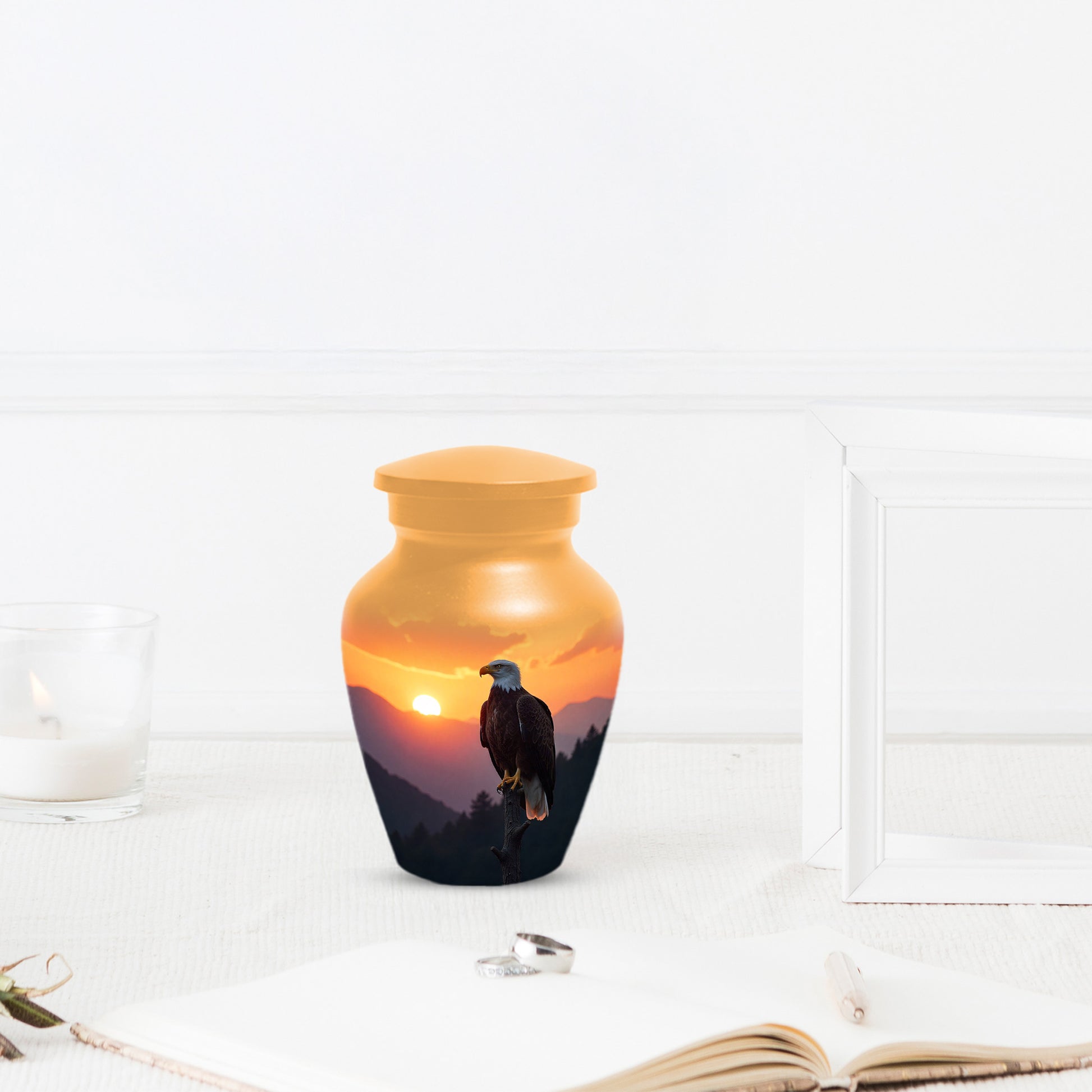 Eagle Sunset Urn for Human Ashes | Majestic Eagle Sunset Adult Cremation Urn