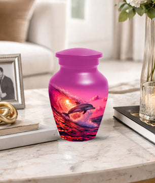Ocean Dolphin Memorial  Urn for Ashes - Beach Cremation Keepsake  Urns for Mom