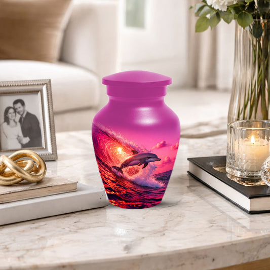 Ocean Dolphin Memorial  Urn for Ashes - Beach Cremation Keepsake  Urns for Mom