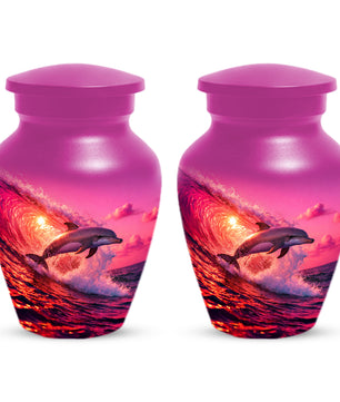 Ocean Dolphin Memorial  Urn for Ashes - Beach Cremation Keepsake  Urns for Mom