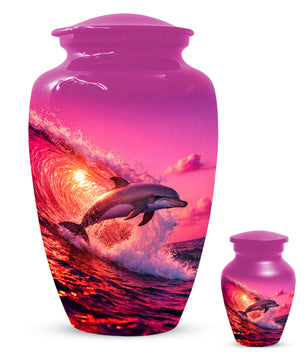 Ocean Dolphin Memorial  Urn for Ashes - Beach Cremation Keepsake  Urns for Mom