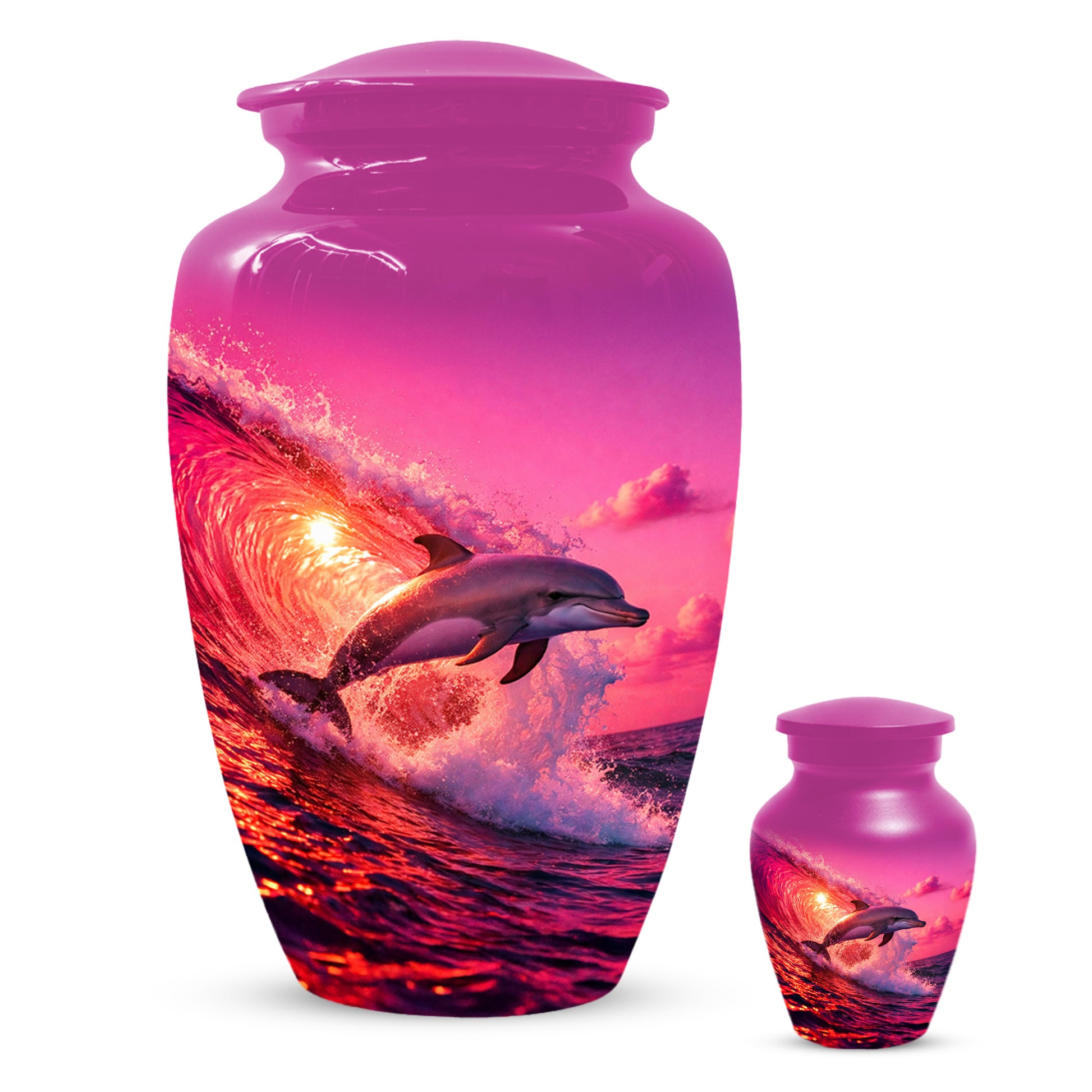 Ocean Dolphin Memorial  Urn for Ashes - Beach Cremation Keepsake  Urns for Mom