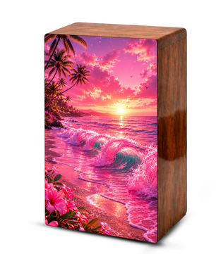 Pink Ocean Urn For Ashes - Beach Small Urns For Men and Women