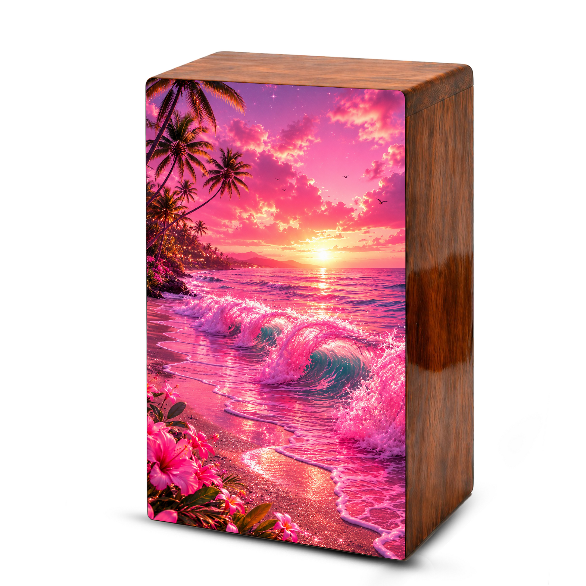 Pink Ocean Urn For Ashes - Beach Small Urns For Men and Women