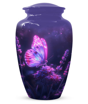 Purple Pink Butterfly Urn for Human Ashes | Elegant Purple Pink Butterfly Cremation Urn