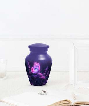 Purple Pink Butterfly Urn for Human Ashes | Elegant Purple Pink Butterfly Cremation Urn