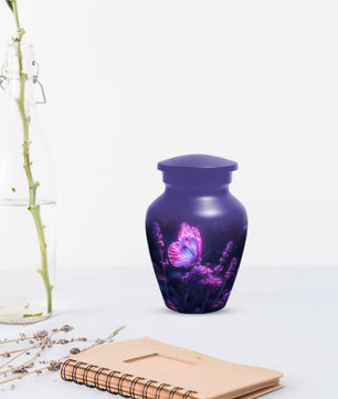 Purple Pink Butterfly Urn for Human Ashes | Elegant Purple Pink Butterfly Cremation Urn