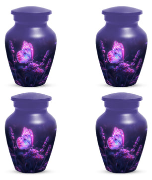 Purple Pink Butterfly Urn for Human Ashes | Elegant Purple Pink Butterfly Cremation Urn