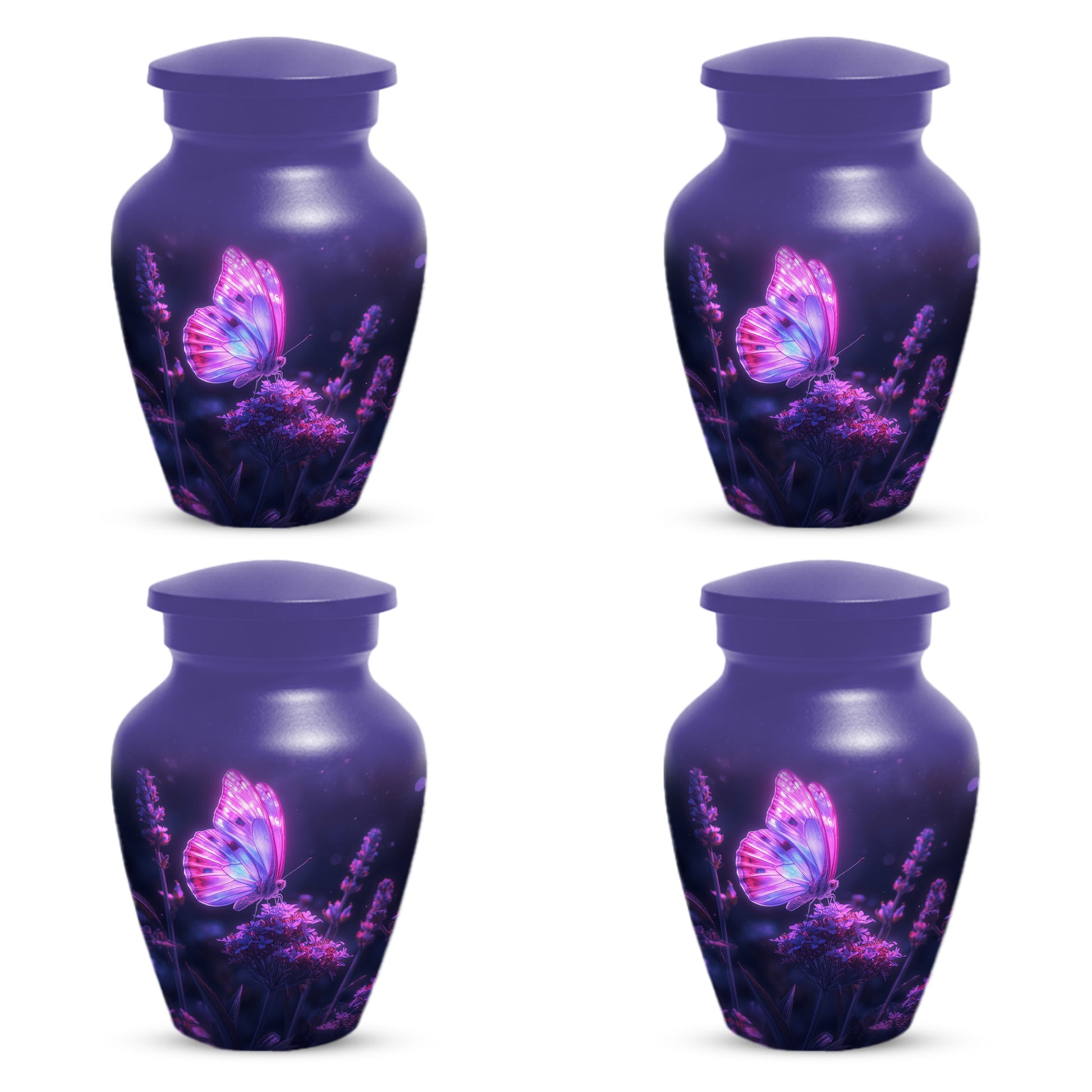 Purple Pink Butterfly Urn for Human Ashes | Elegant Purple Pink Butterfly Cremation Urn