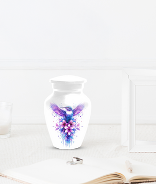 Hummingbird Cremation Urn for Mom | Personalized Floral Memorial Urn for Human Ashes