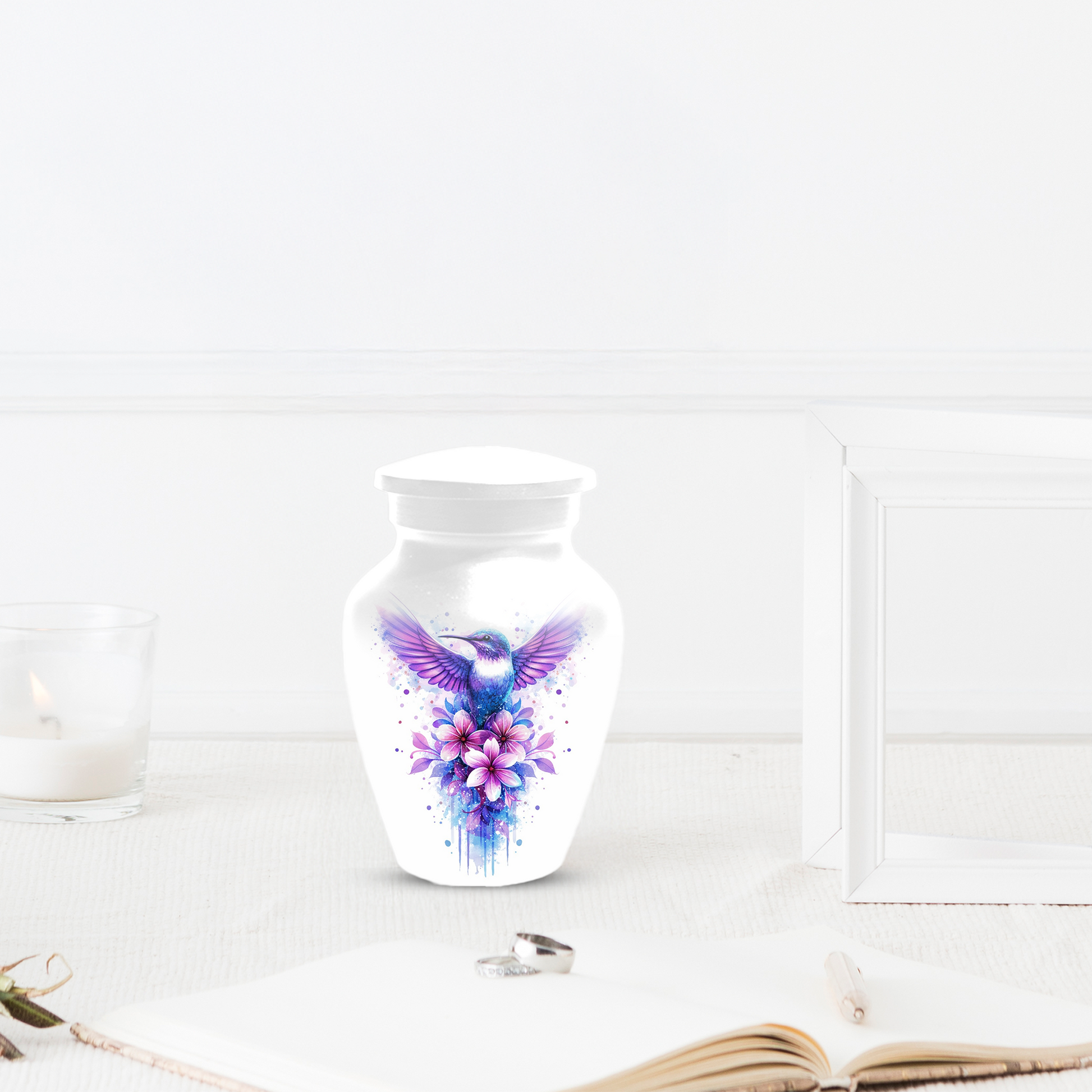 Hummingbird Cremation Urn for Mom | Personalized Floral Memorial Urn for Human Ashes