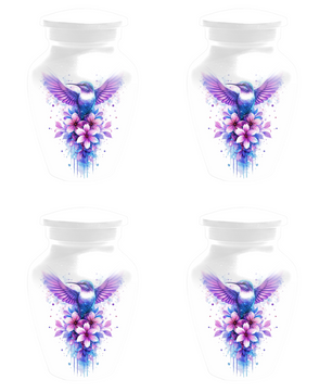 Hummingbird Cremation Urn for Mom | Personalized Floral Memorial Urn for Human Ashes
