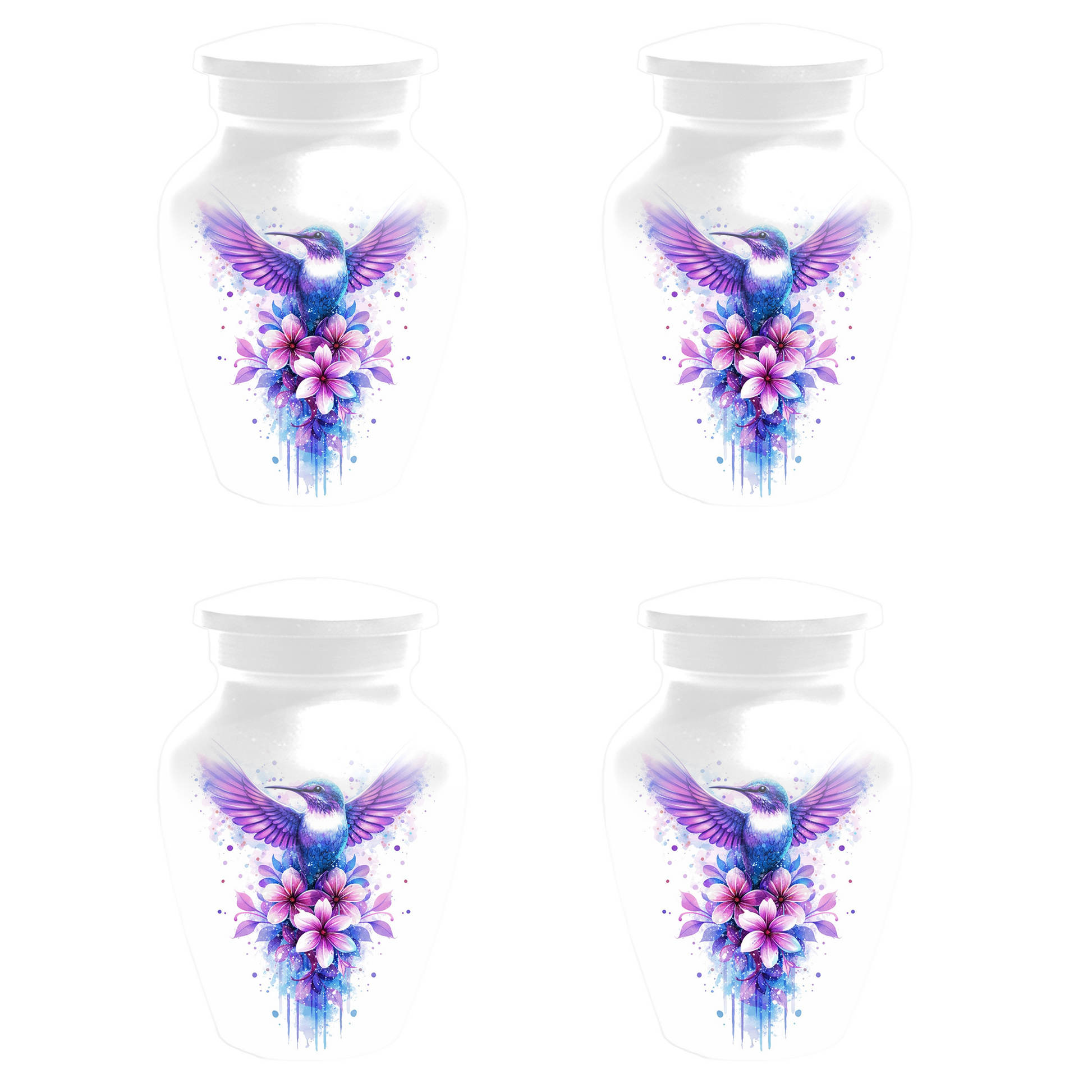 Hummingbird Cremation Urn for Mom | Personalized Floral Memorial Urn for Human Ashes