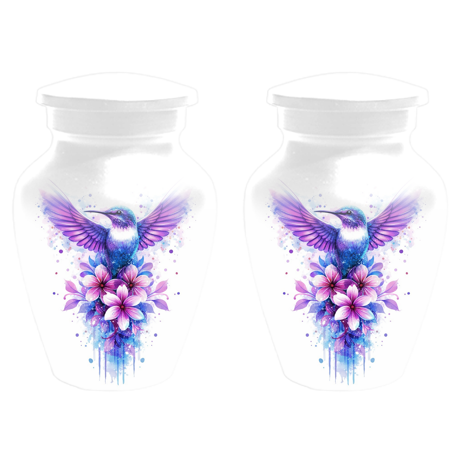 Hummingbird Cremation Urn for Mom | Personalized Floral Memorial Urn for Human Ashes