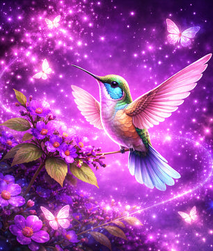 Personalized Purple Hummingbird Urn for Mom – Custom Hummingbird Cremation Urn for Ashes, Butterfly Memorial Urn for Women,