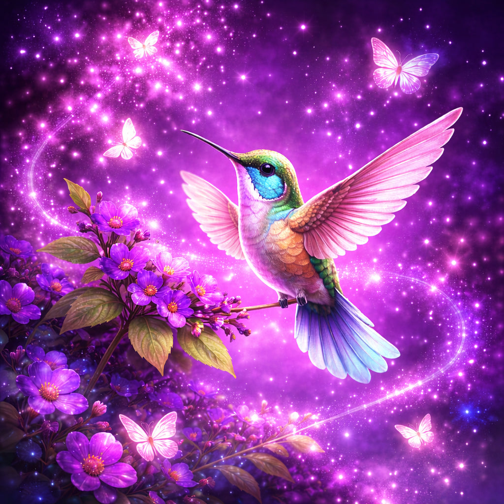 Personalized Purple Hummingbird Urn for Mom – Custom Hummingbird Cremation Urn for Ashes, Butterfly Memorial Urn for Women,