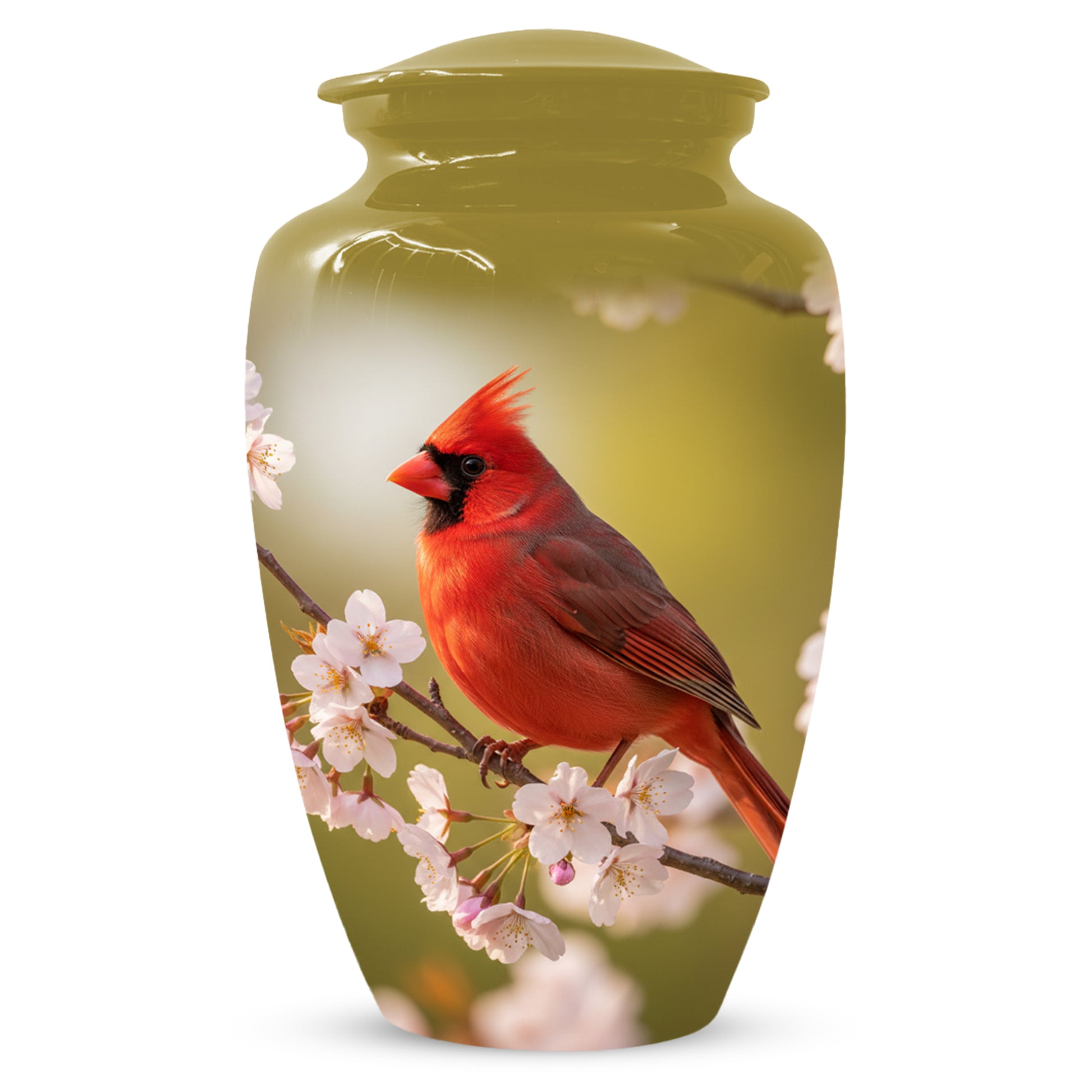 Cardinal Bird Cremation Urn for Human Ashes | Red Cardinal Memorial Adult Urn