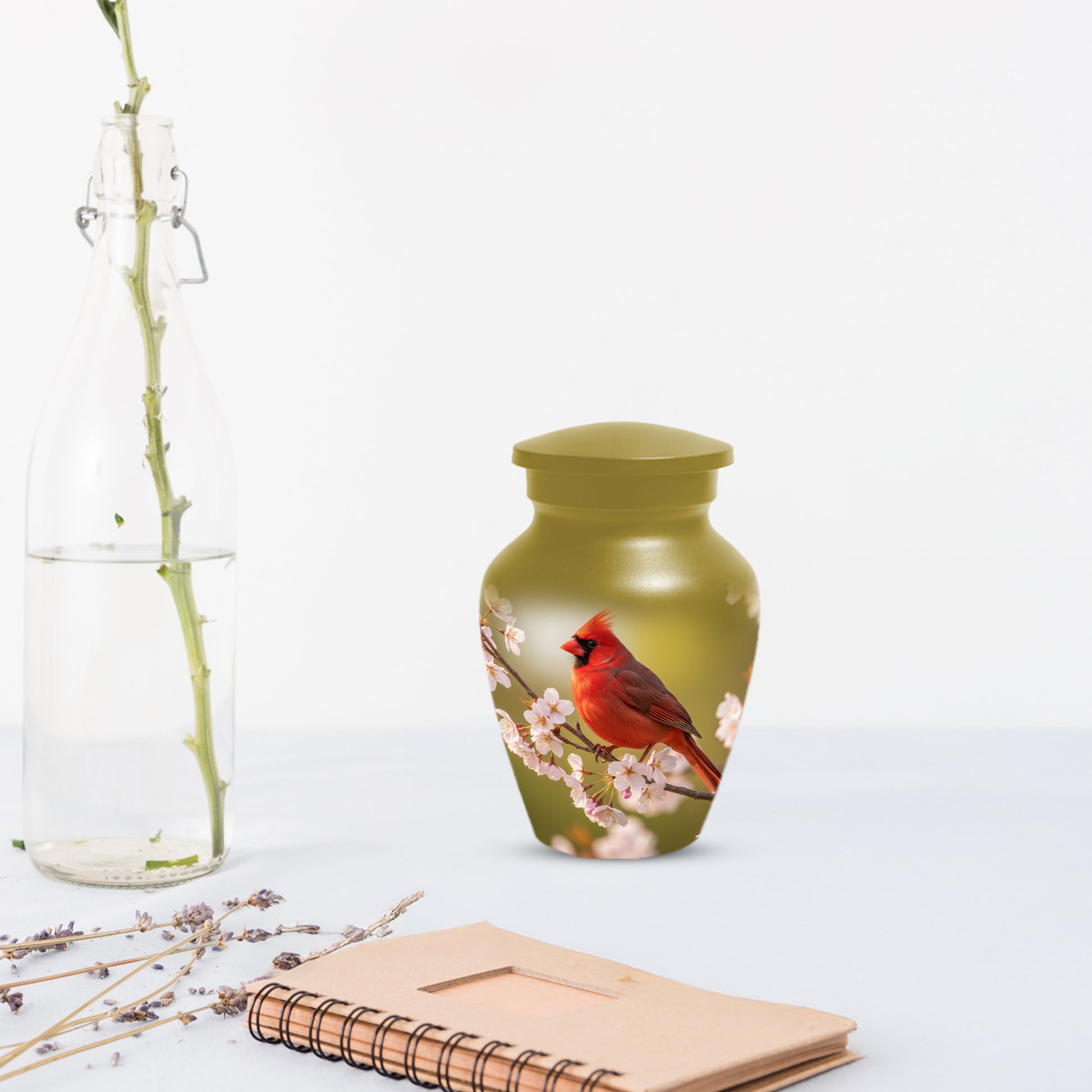 Cardinal Bird Cremation Urn for Human Ashes | Red Cardinal Memorial Adult Urn