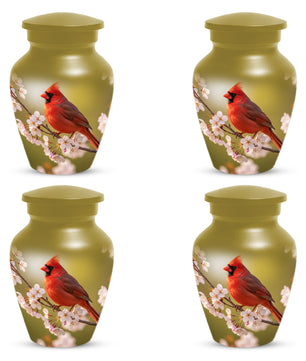 Cardinal Bird Cremation Urn for Human Ashes | Red Cardinal Memorial Adult Urn