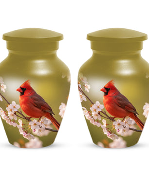 Cardinal Bird Cremation Urn for Human Ashes | Red Cardinal Memorial Adult Urn