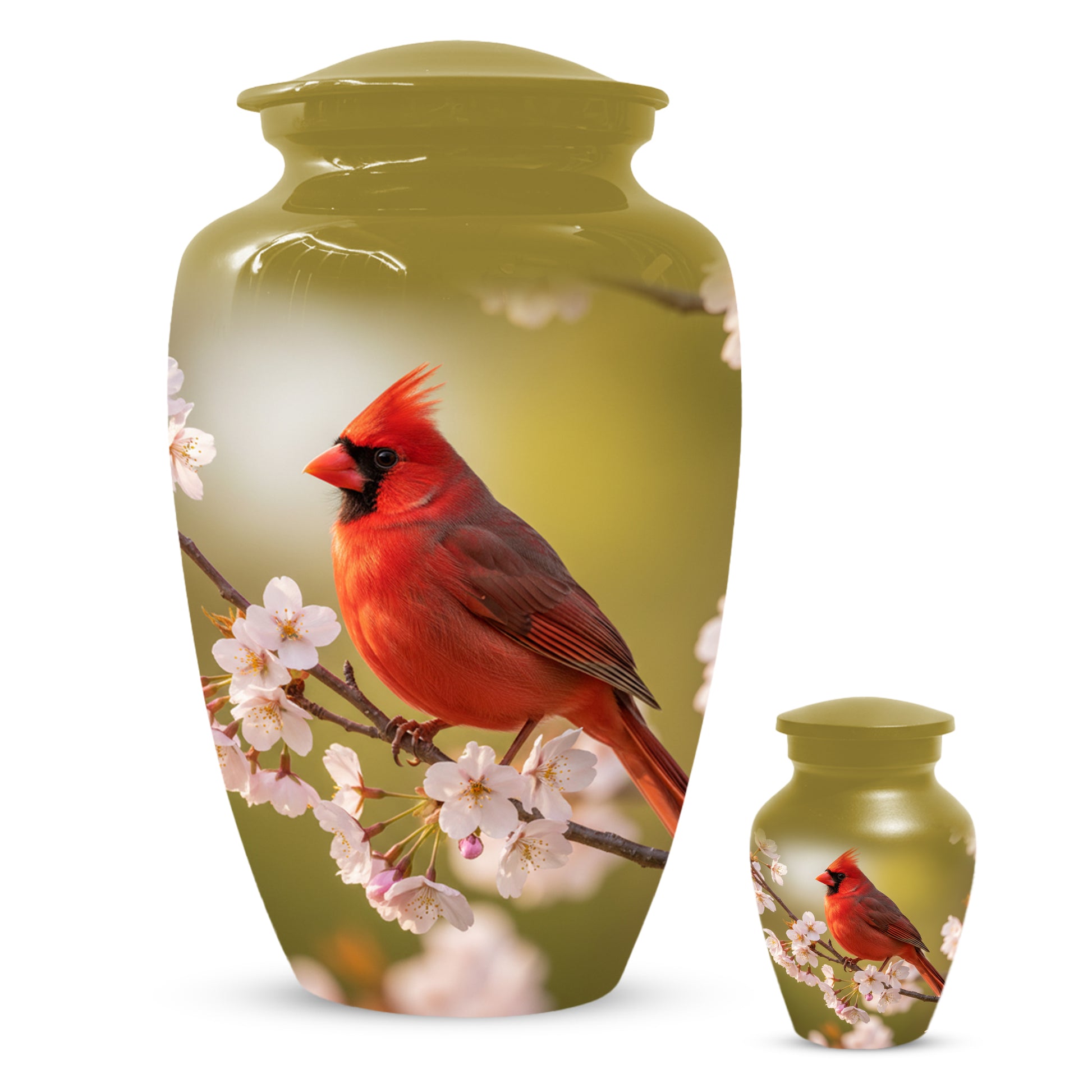 Cardinal Bird Cremation Urn for Human Ashes | Red Cardinal Memorial Adult Urn