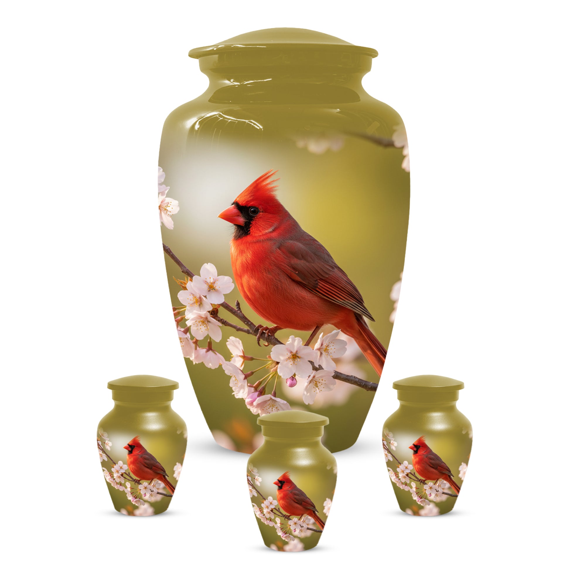 Cardinal Bird Cremation Urn for Human Ashes | Red Cardinal Memorial Adult Urn