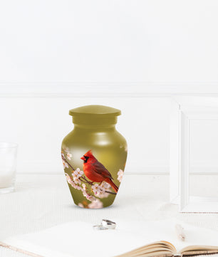 Cardinal Bird Cremation Urn for Human Ashes | Red Cardinal Memorial Adult Urn