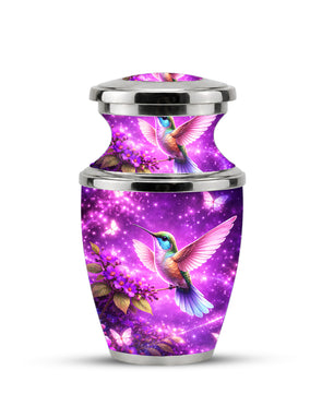 Purple Hummingbird Cremation Urn for Mom, Urn for Human Ashes, Memorial Urn for Mother